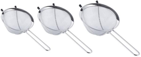 Kitchen uses conical premium stainless steel fine mesh food sieve strainer with handle