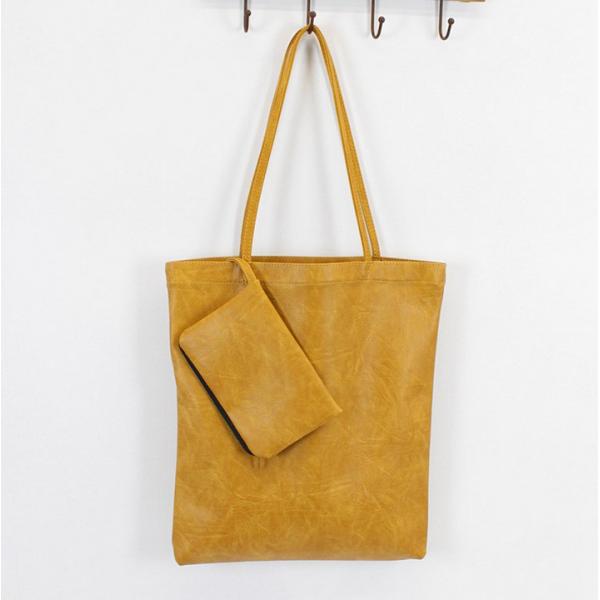 Korea retro minimalist literary fresh wild solid color PU shoulder bag shopping bag bag casual female picture