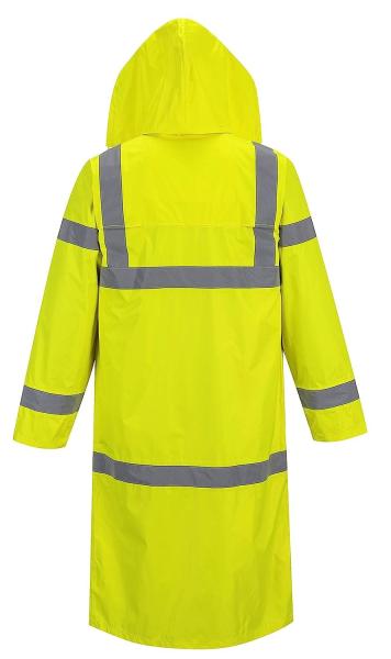 Reflective Raincoat, Classic Raincoat Waterproof Hi Vis Reflective Long Rain Jacket ANSI Class 3 Yellow, 4X-Large