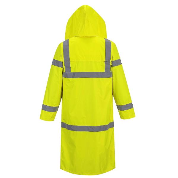 Reflective Raincoat, Classic Raincoat Waterproof Hi Vis Reflective Long Rain Jacket ANSI Class 3 Yellow, 4X-Large