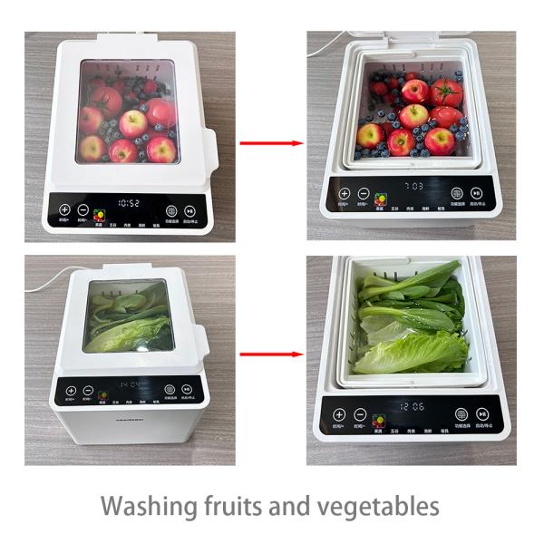 TFT Touch  Fruits Vegetables Cleaner Industrial Bubble Cleaning Food Machine For Pesticide Residue
