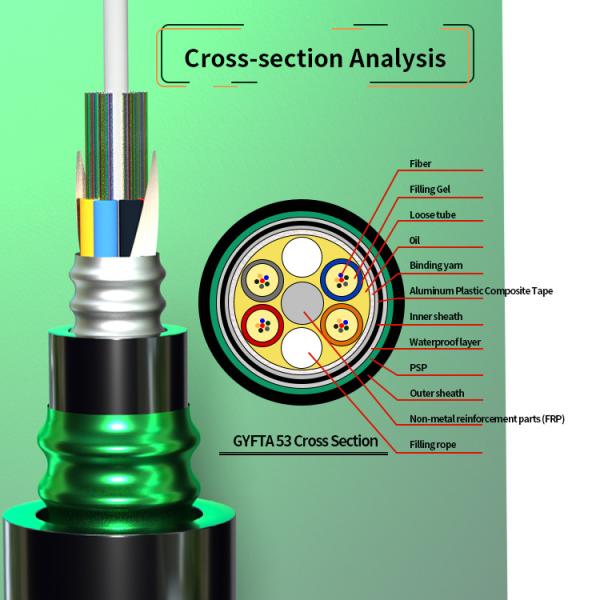 Outdoor Armored Fiber Optic Cable GYFTA53 1 2 4 Core for Long-Lasting Communication