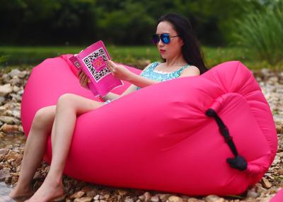 Outdoor Folding Pink Inflatable Air Bag Chair For Beach Rentals 260 * 70CM