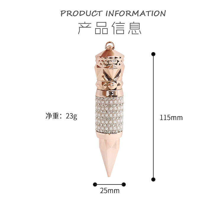 Трубка 7ml туши Bling Bling скипетра диаманта сияющая розовая
