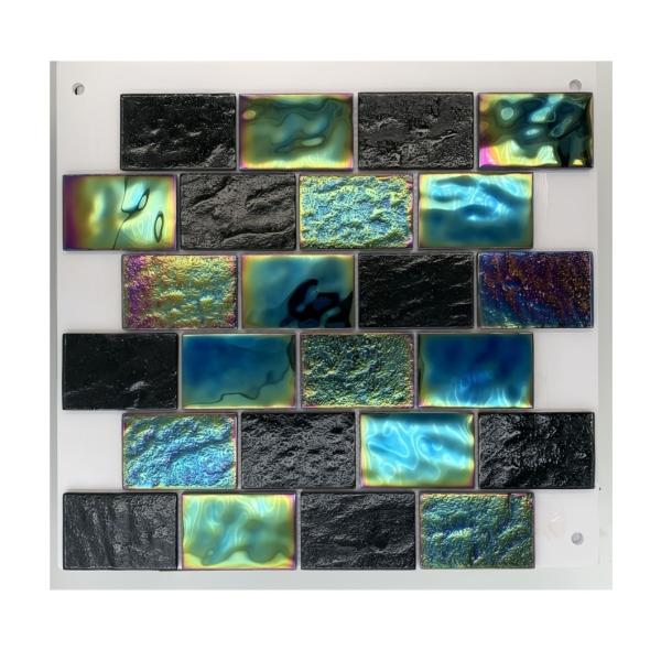 Blue Iridescent Glass Mosaic Swimming Pool Tile with Polished Sheet Size of