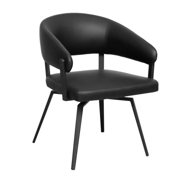 Черная кожа современный вращающийся стул легко чистить с железной основой Dc-7531