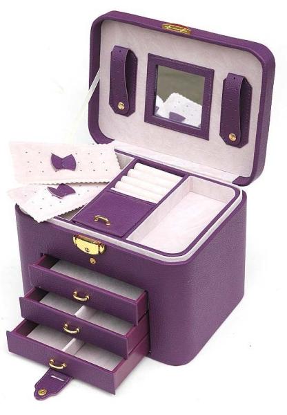 Locking Faux Leather Jewelry Carrying Case , Valuables Storage Case Eco Friendly
