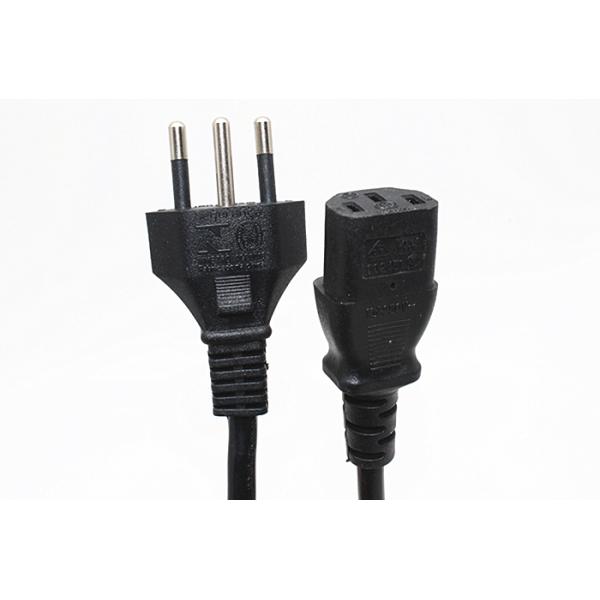 High quality Brazil UC 3 pin power cord  lead cable plug 10A rated  0.5mOEM