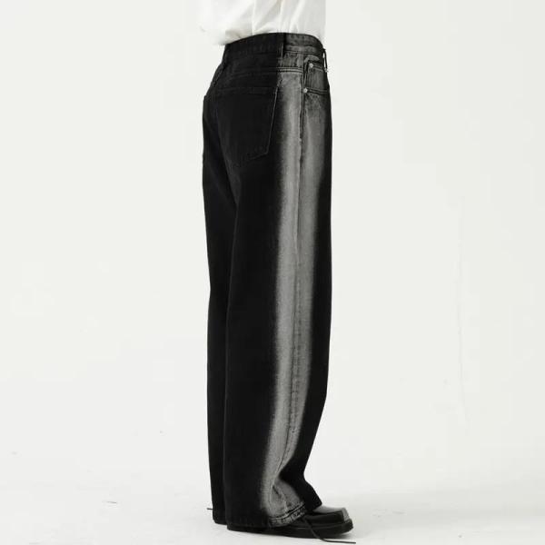                  Wholesale Custom Streetwear Designer Blank Baggy Distressed Vintage Jeans Stacked Flare Denim Pants Men             