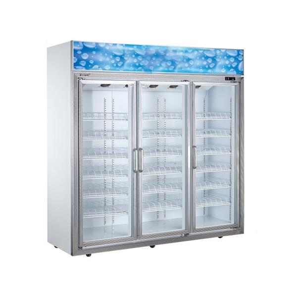 Вертикальный холодильник дисплея супермаркета, замораживатель холодильника двери 3 стекел коммерчески