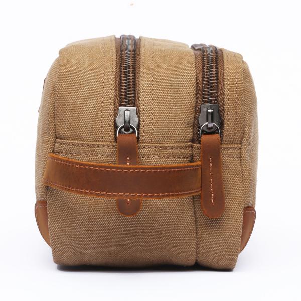 Canvas Toiletry Bag for Men Custom Beard Grooming Shaving Dopp Kit Cosmetic Travel