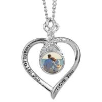 Collier avec bouton en forme de cœur vierge pour sublimation pour la Saint-Valentin, pendentif personnalisé