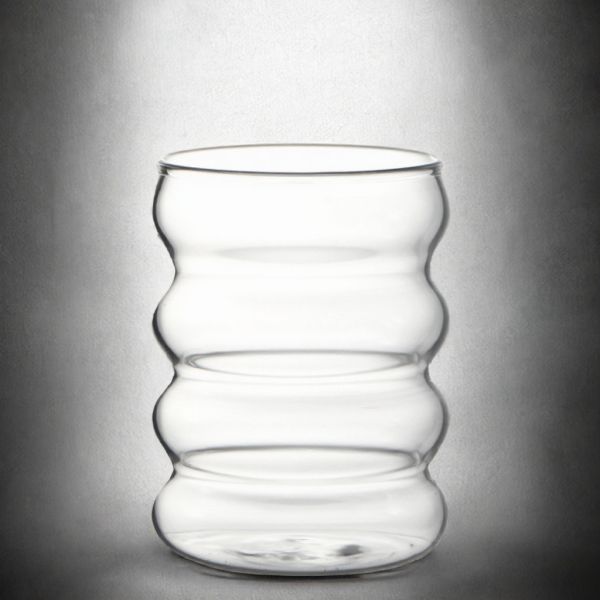 Ripple High Borosilicate Glass Drinkware Cups Colored For Milk Coffee Tea Water