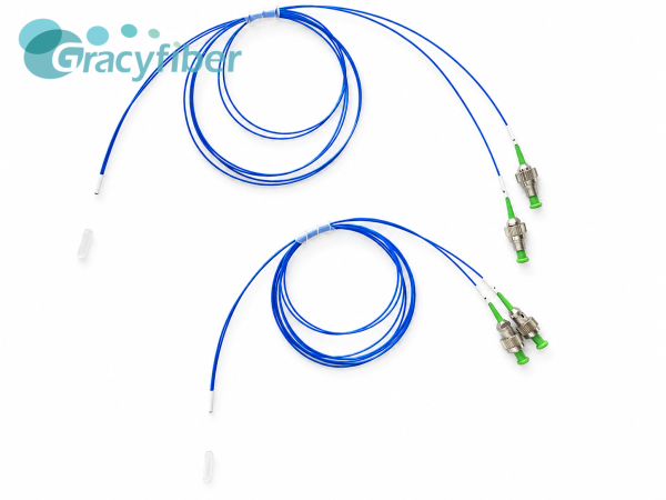 Custom 16CH PMFA Block (12x3.5x2mm) | Slow Axis Aligned FC/APC | PM1550 with 2m Blue Tube | Coherent Optical Component