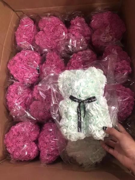 Crazy selling gift foam rose teddy bear   Factory Price Artificial Flower Gaint Teddy Bear