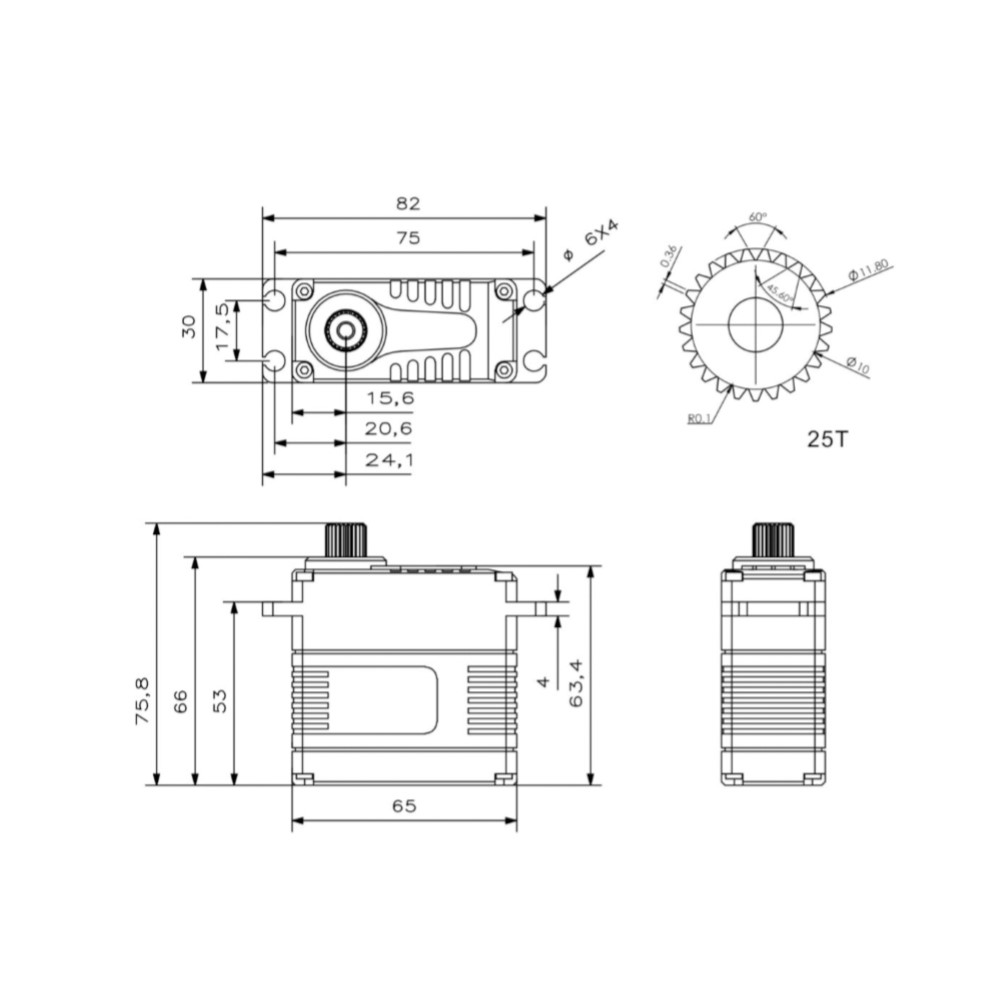 Hot Sales KST X25-8.4-65 V2 (2019) Digital Metal Gear Servo High Torque 78kg Servo Motor Robot UAV Hobby Education
