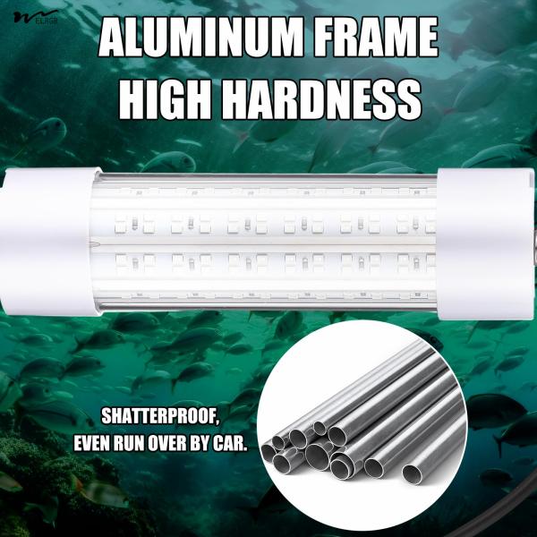 IP68 Green 45W DC 12V Submersible Fishing Light Aluminum Bright LED Underwater Lure Bait Lamp