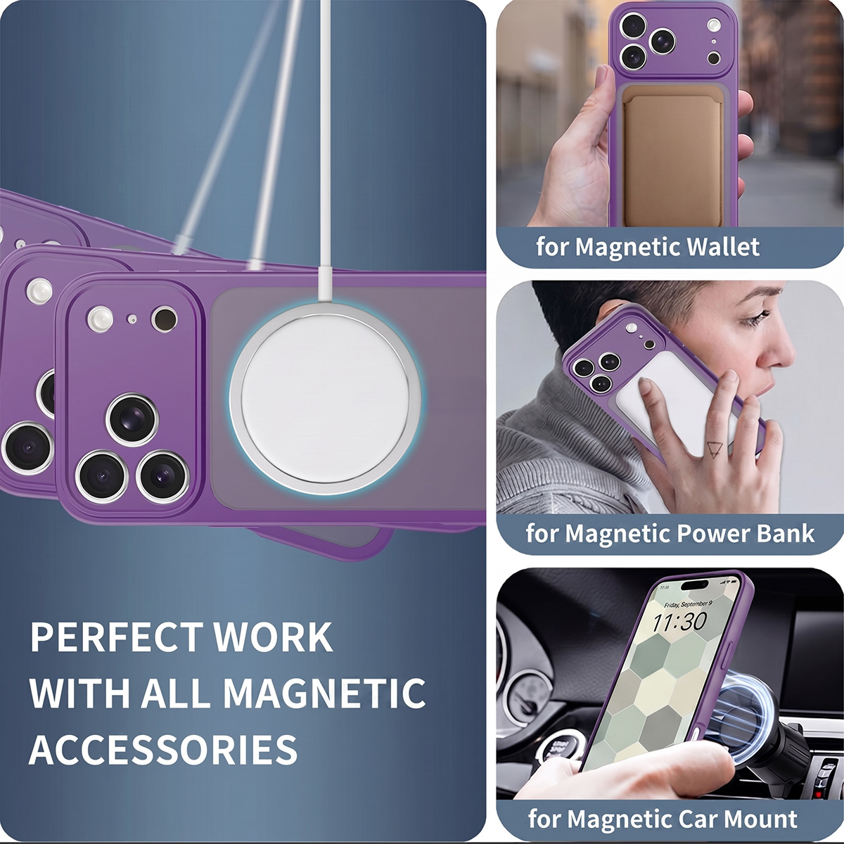 Laudtec Translucent Matte Frosted Strong Magnetic Phone Case Phone Cover with Full Camera Protection for iPhone 17 16 15 Pro Max