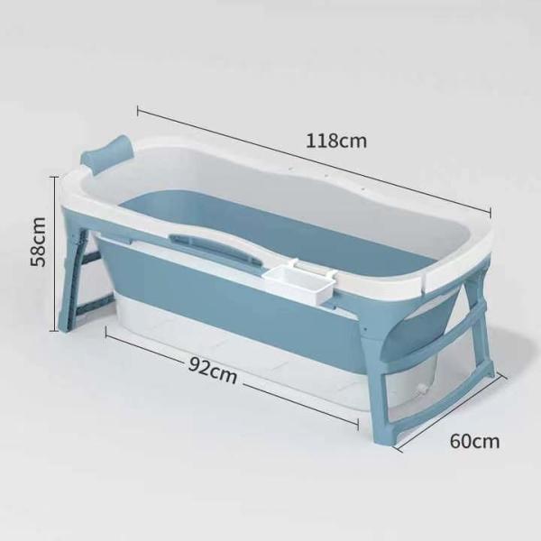 1.18M Blue Pink Freestanding Plastic Bathtub Plastic Folding Bath Tub For Adults