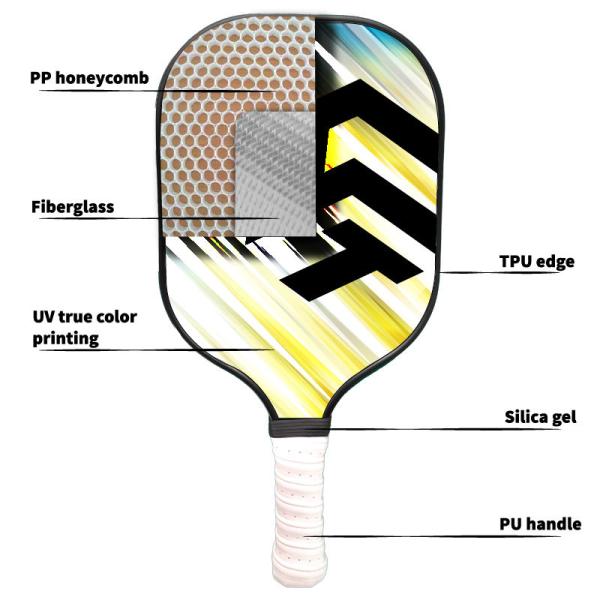 Order 16mm Glass Fiber Pickleball Paddle with High Rebound and UsapaPP Honeycomb Core