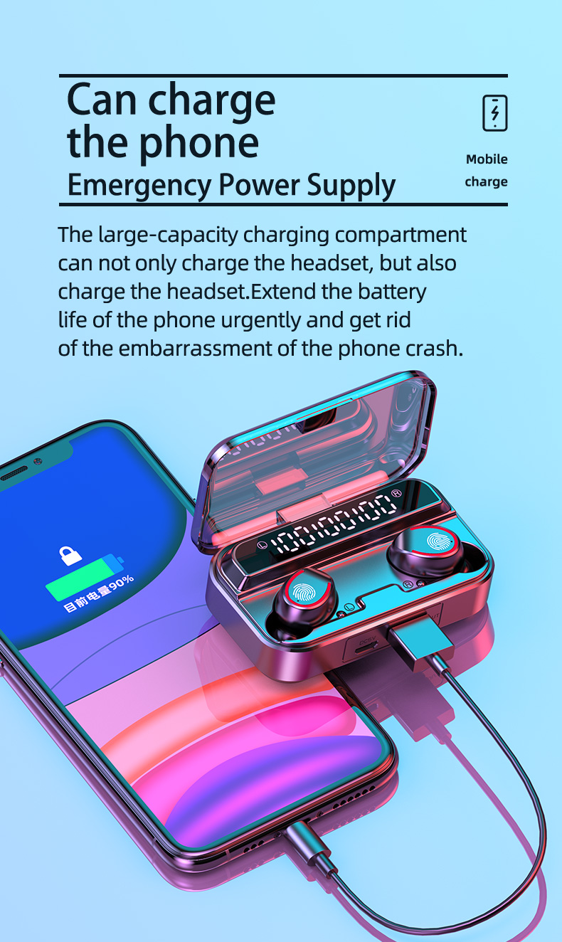 Стерео радиотелеграф бесшнуровое Bluetooth Earbuds игры V5.1 с проблесковым светом