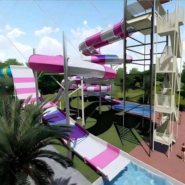 Sky Spin / Monster Bowl Water Park Water Slide Combined Multi Curve