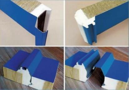 950 mm Largura Painel Sandwich de lã de rocha Metal Poliuretano Borda de vedação para armazém