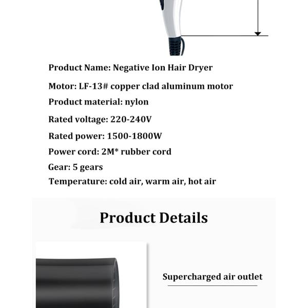 Материал ABS фена для волос 1800W наивысшей мощности парикмахерской салона красоты