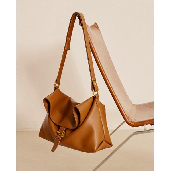 31cm Womens Leather Bag Fake Real Leather Hasp Closure