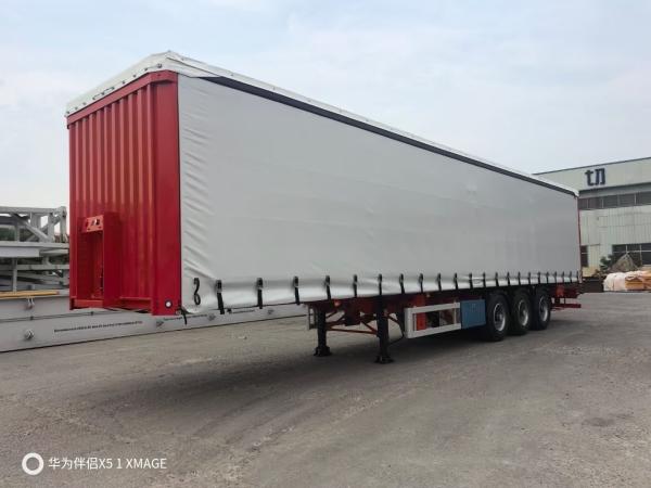 3 Axle Side Curtain Semi Trailer With Tread 1840mm And Wabco Relay Valve