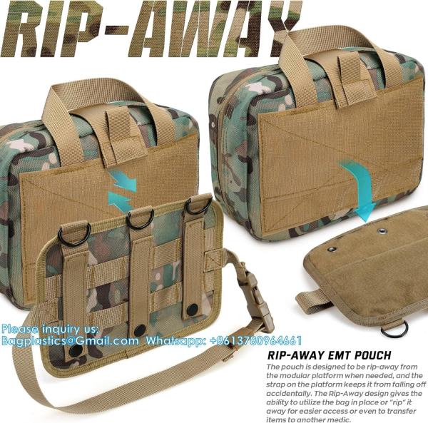 Outdoor Utility Medical Pouch Tactical MOLLE Accessory Pouch Medical Pouch Tactical First Aid Pouch EMT Rip-Away IFAK