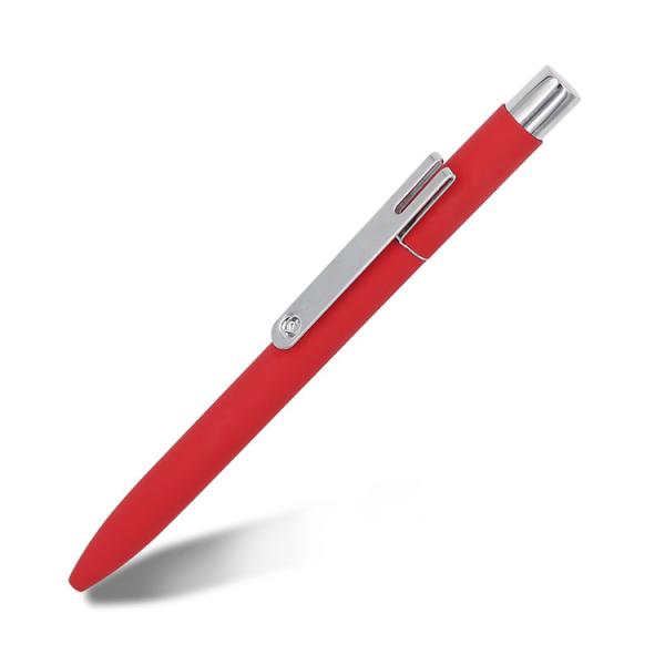 Soft Rubber Colorful Aluminum Business Ballpoint Pen Retractable Ball Pen With Customized Logo