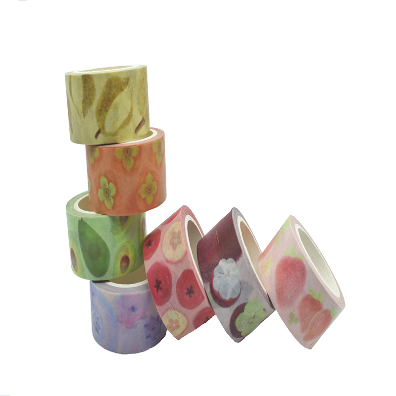 custume делает лентой бумаги washi картины свежих фруктов с лентой для маскировки логотипа