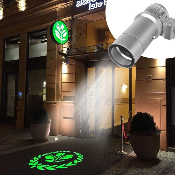 Projecteur Gobo Logo Publicitaire 60W LED Enseigne Projection Murale Extérieur Étanche IP65 HD & Lumineux