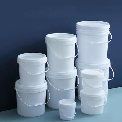 Custom Printed Round Plastic Paint Bucket With Lid Metal / Plastic Handles