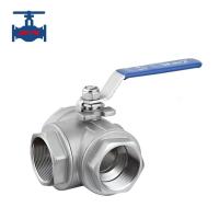Valve à billes en acier inoxydable à 3 voies 1000WOG type T / L type BSP et NPT