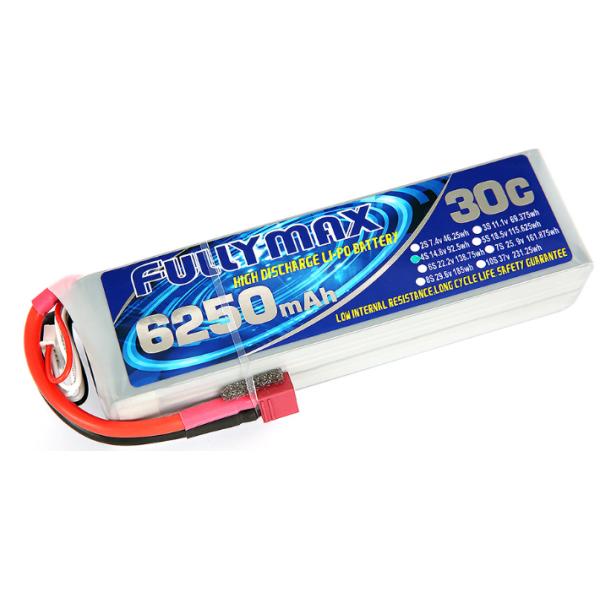 Батарея 30C 6250mAh 4S 14.8V FULLYMAX Li-Po с соединителем деканов для шлюпки воздушных судн тележки автомобилей RC