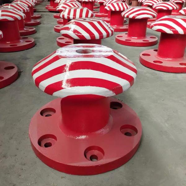 550KN Pillar Type Cast Iron HT200 Yacht Mooring Bollards Bitts Polished Dock Mooring