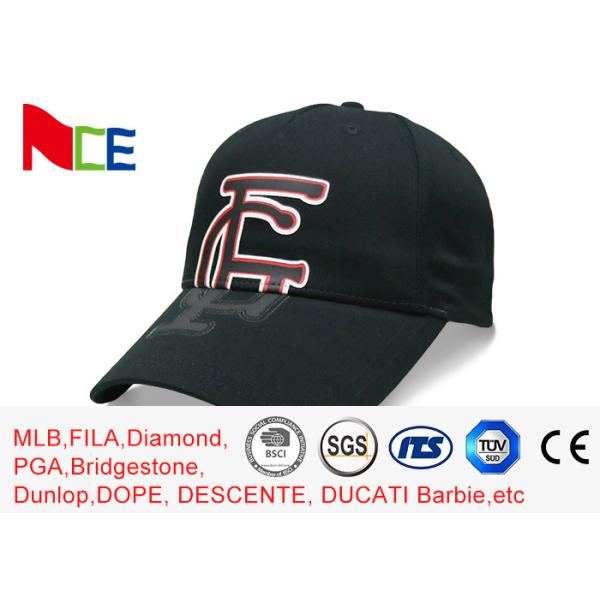 FUN Black Color Company Baseball Caps , Rubberized Make Your Own Baseball Hat