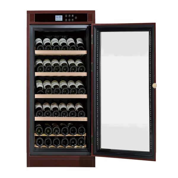 Wood Frame Wine Cooler Cabinet with Temperature and Humidity Control and Thermoelectric Cooling