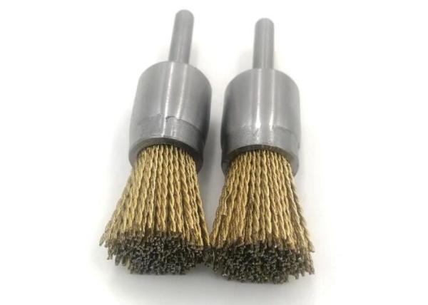 25mm OD Brass Coated Steel Wire Knot End Brush for Rust Removal