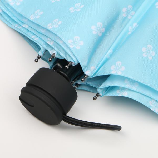 Compact UV Three Fold Umbrella Windproof For Advertising Black Metal Shaft