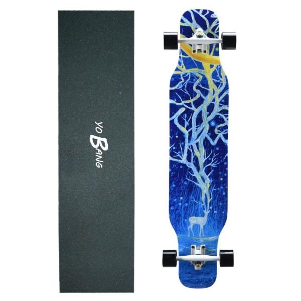 China manufacturer 40inch 8 Layers Chinese Maple Wood Longboard With Orange Pu Wheel