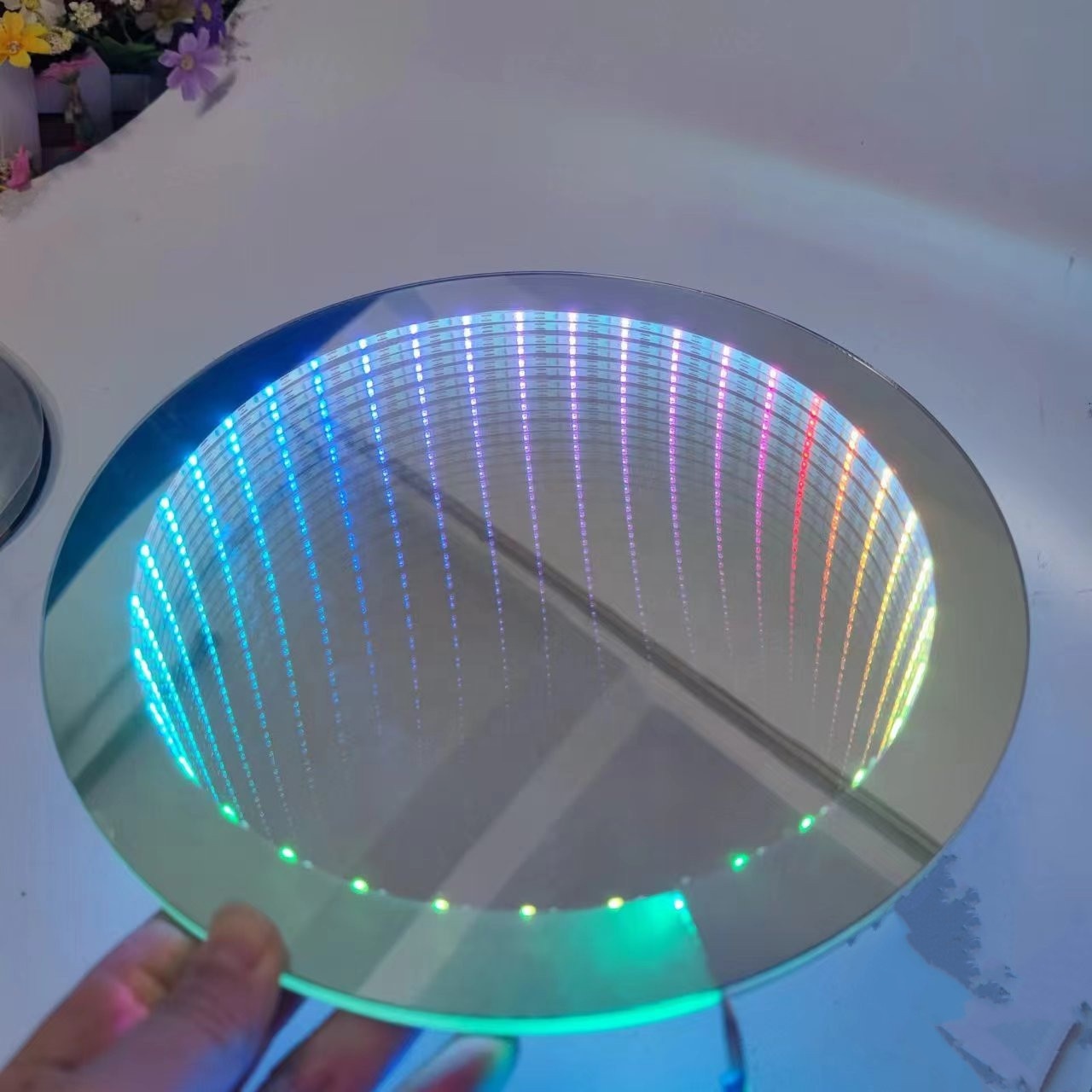 DIY Acrylic LED Infinity Mirror 200mm Customizable Remote Control Infinity Mirror Light