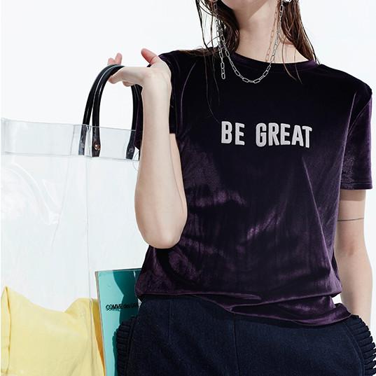 Camisa nova da roupa T de veludo do verão da chegada 2019 para mulheres
