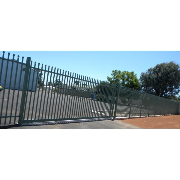Steel Spear Top Fencing garrison fence 1.8m*2.35m rail 45mm*45mm or 40mm*40mm available 4 rails HDG then coated powder