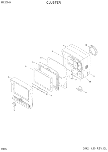 máquina escavadora Parts do conjunto do monitor 21Q6-30105 para Hyundai R210LC9