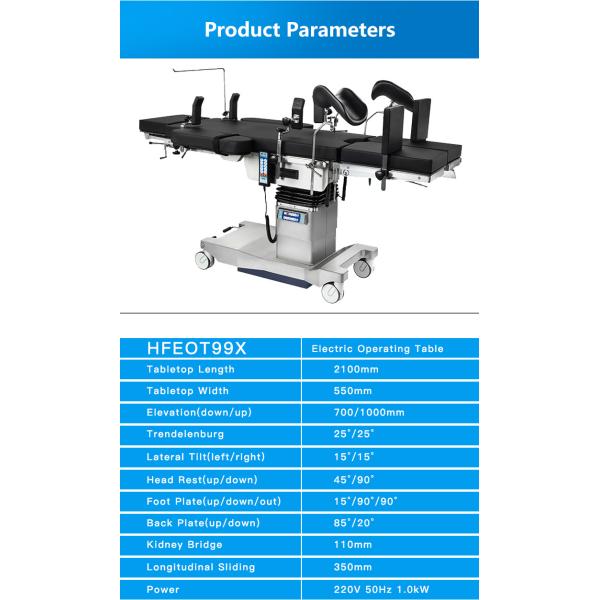 Hospital Equipment Orthopedic Electric Operating Table With 2 Years Warranty