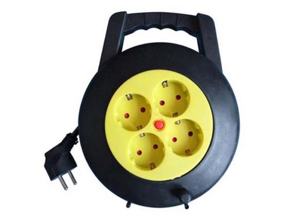 4 Way 220V Small Cable Reel Extension Cord Power Strip 16 Amp PP Material