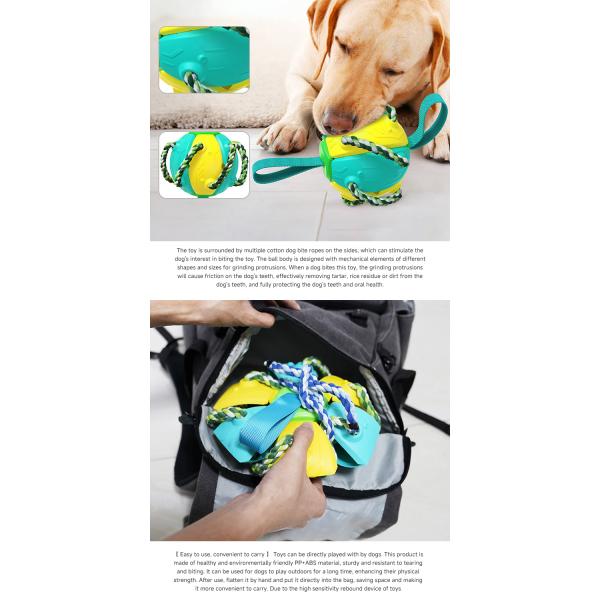 Perro de entrenamiento resistente a las mordeduras Bola de fútbol amistosa de perro de fútbol al aire libre Bola de fútbol con pestañas